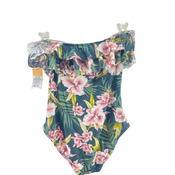 NWT Kona Sol Girls' Hawaiian Tropical One Piece Swimsuit Youth Size Medium 8-10 - Picture 8 of 11